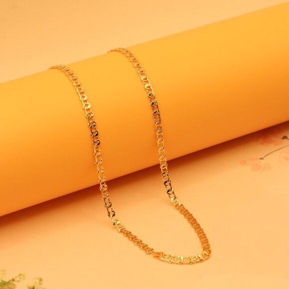 Chunky Rose Gold Chain Necklace with Bold Polished Links, XPNL0224 - Picture 11 of 12